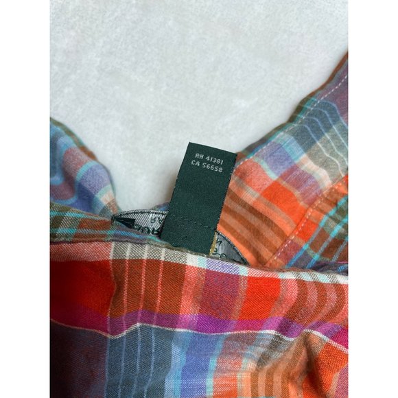 LRL Ralph Lauren Jeans Co Button Front Shirt Long Sleeve orange Plaid Women 1X C - Picture 6 of 7